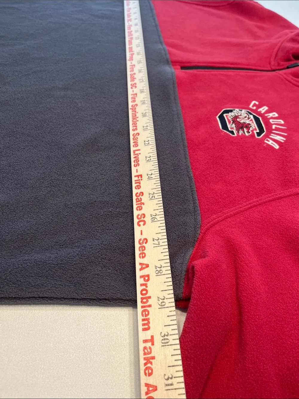 South Carolina Gamecocks Fleece Pullover 2XL Quarter Zip Red Gray Apparel - Picture 5 of 6